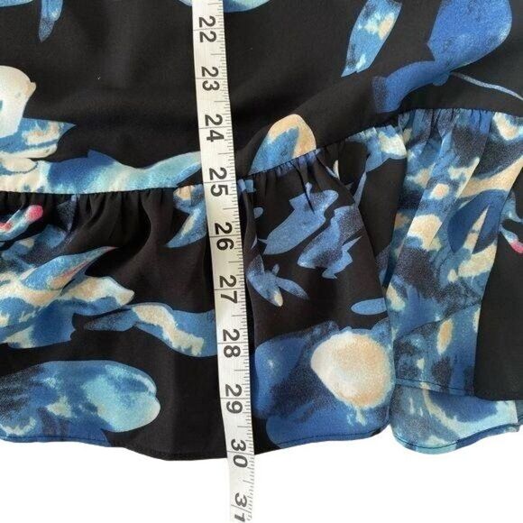 ALI & JAY Blue Floral One Shoulder Dress Sz M - Picture 6 of 8